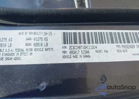 2016 Chrysler 300 300S from USA, damaged, VIN 2C3CCABT1GH111314